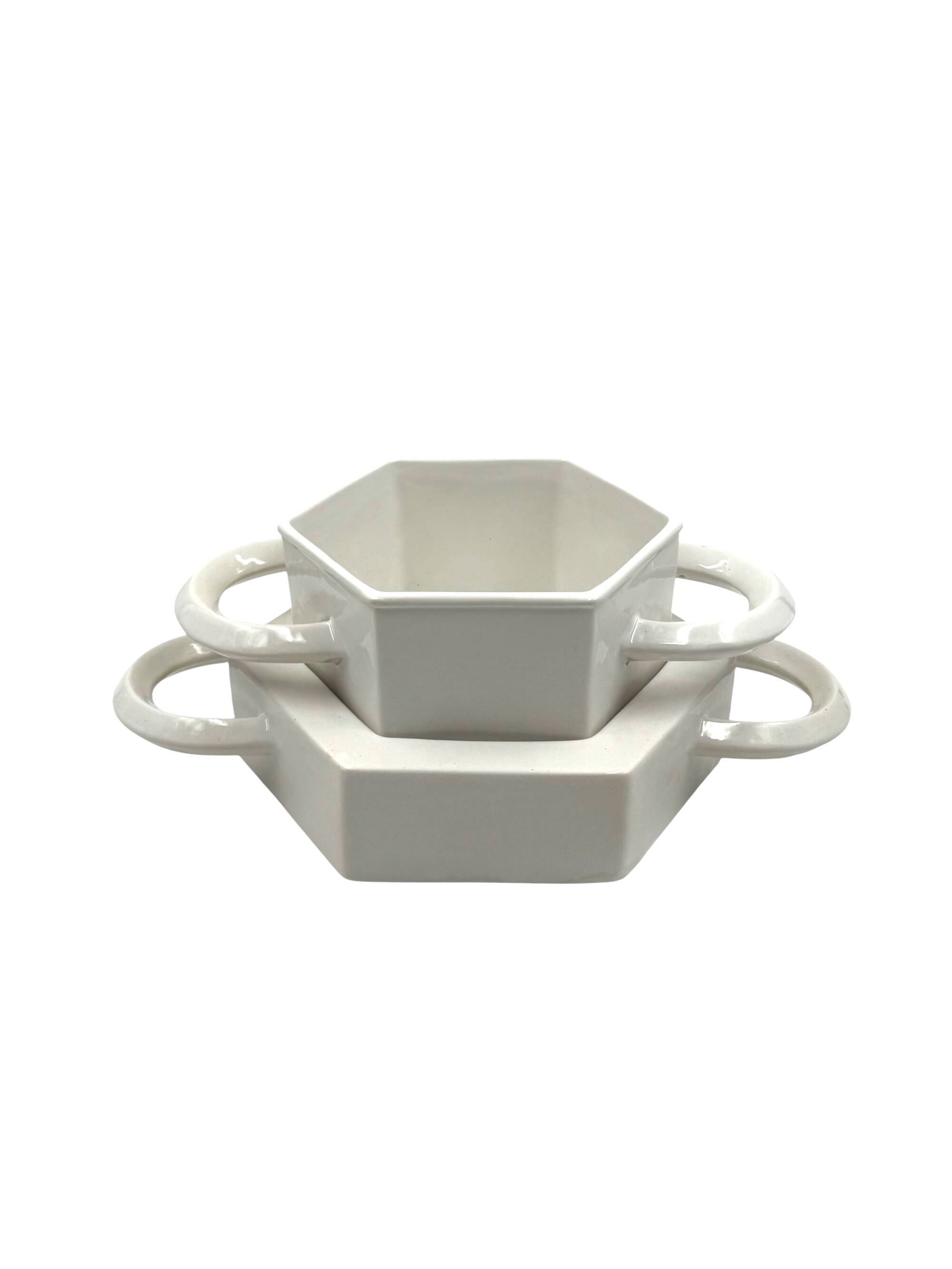 Sergio Asti, white ceramic centerpiece, Gabbianelli Italy ca. 1970
