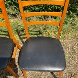 Pair of vintage solid beech chairs from the 60s and 70s