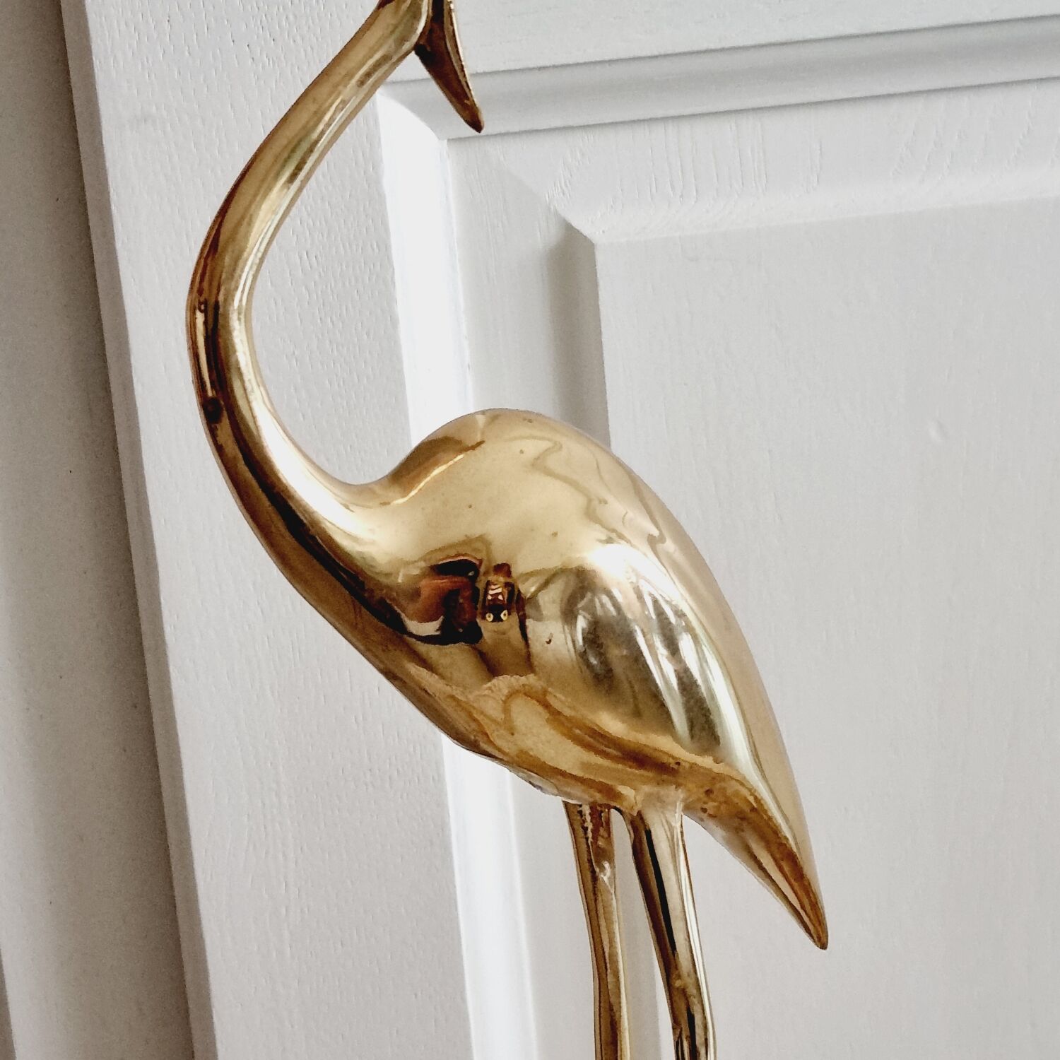 Ibis heron gilded brass