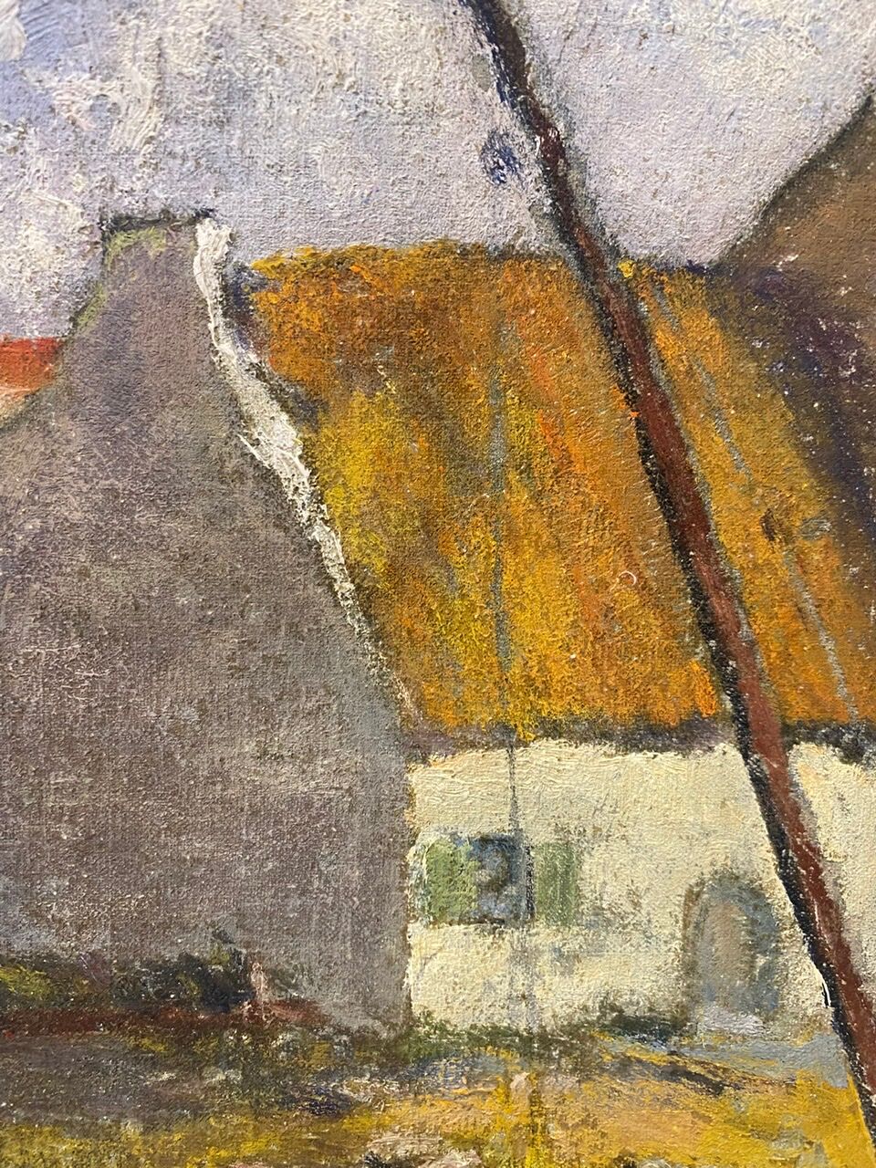 Tableau ancien , paysage breton xx siècle