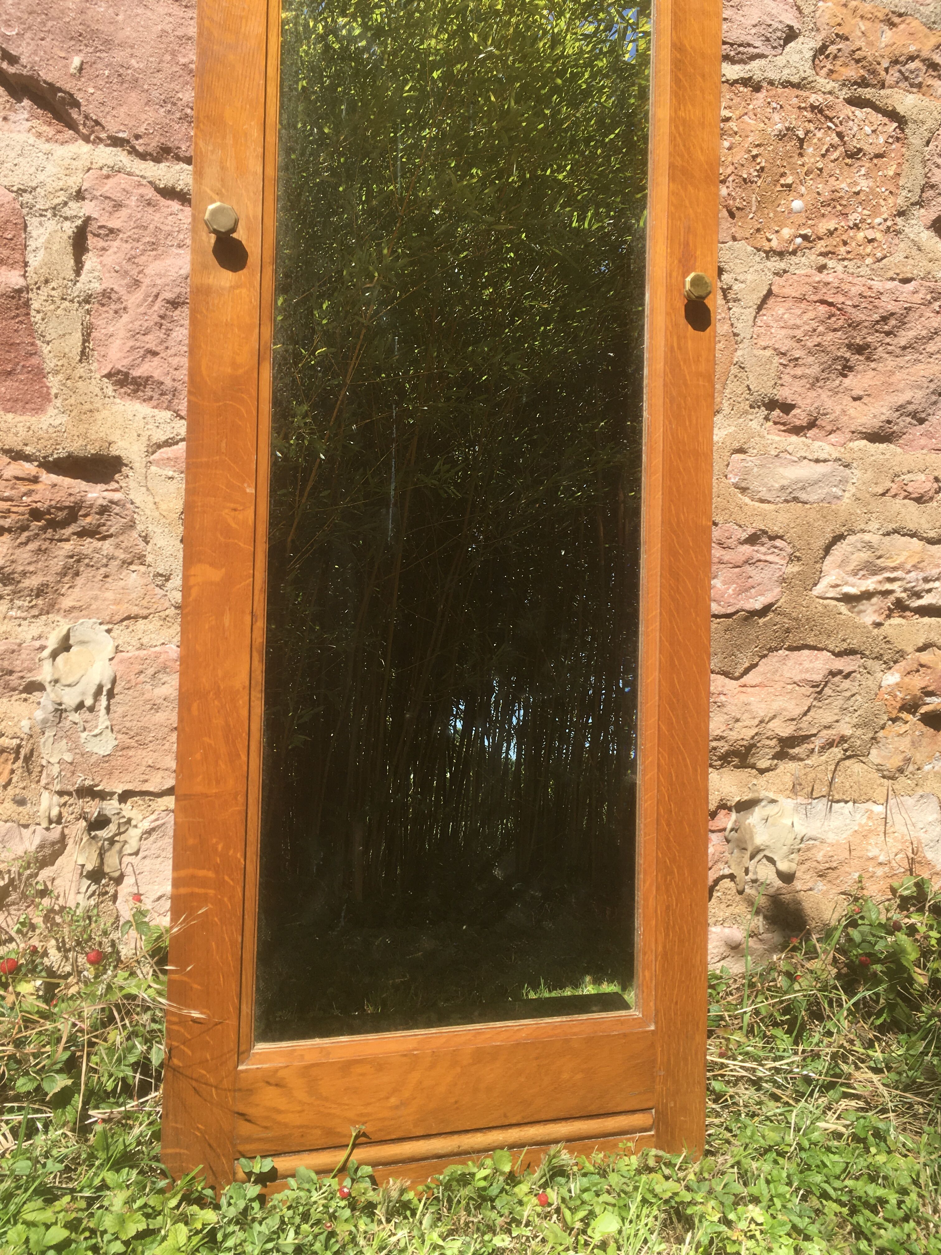 Bevelled mirror oak frame