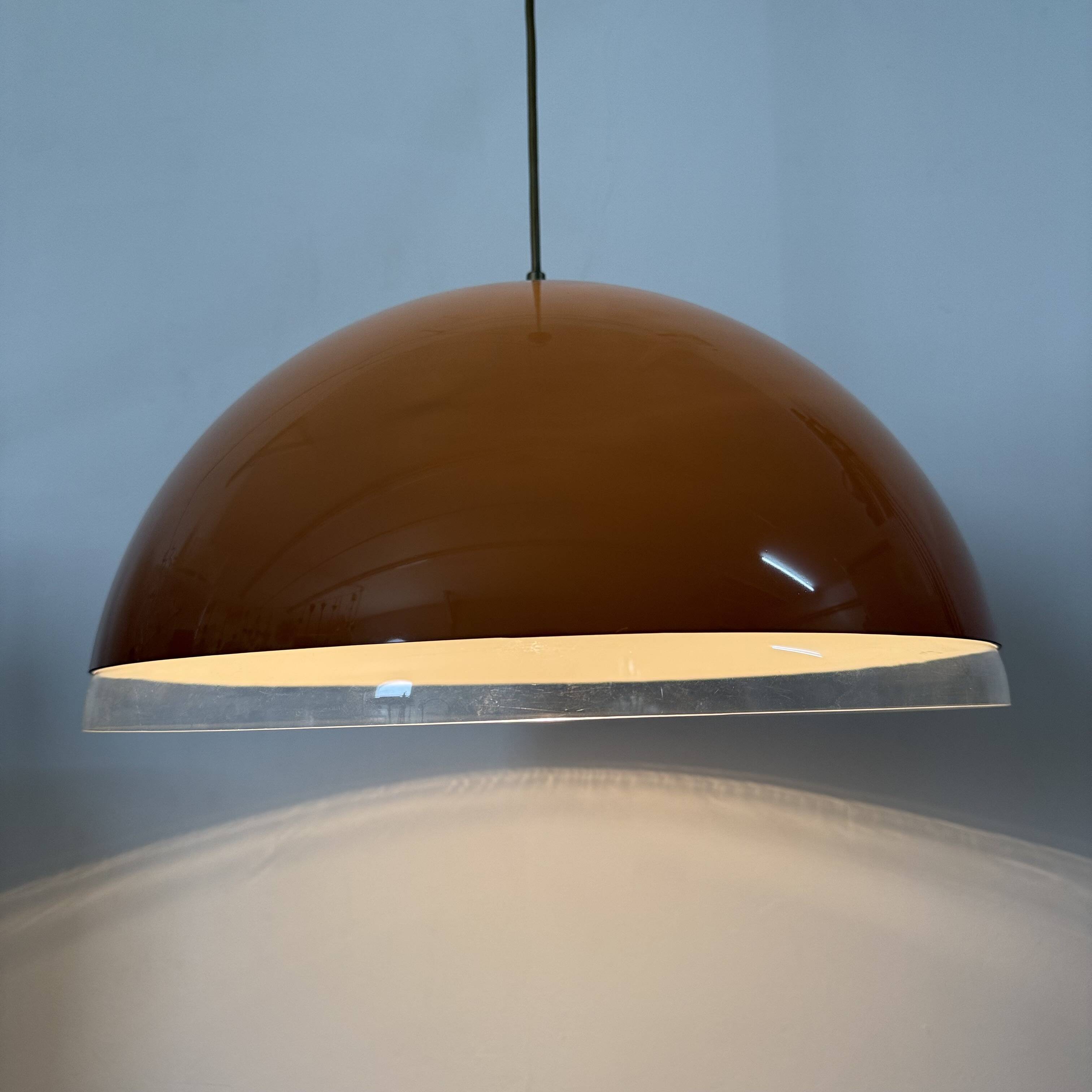 Mushroom hanging lamp brown , 1970s