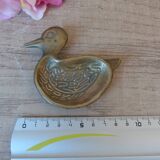 Small carved brass duck ashtray, duck pocket ashtray