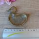 Small carved brass duck ashtray, duck pocket ashtray