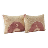 Set of 2 vintage embroidered cushion covers 41x61 cm