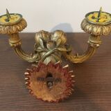 Golden wall candle holder