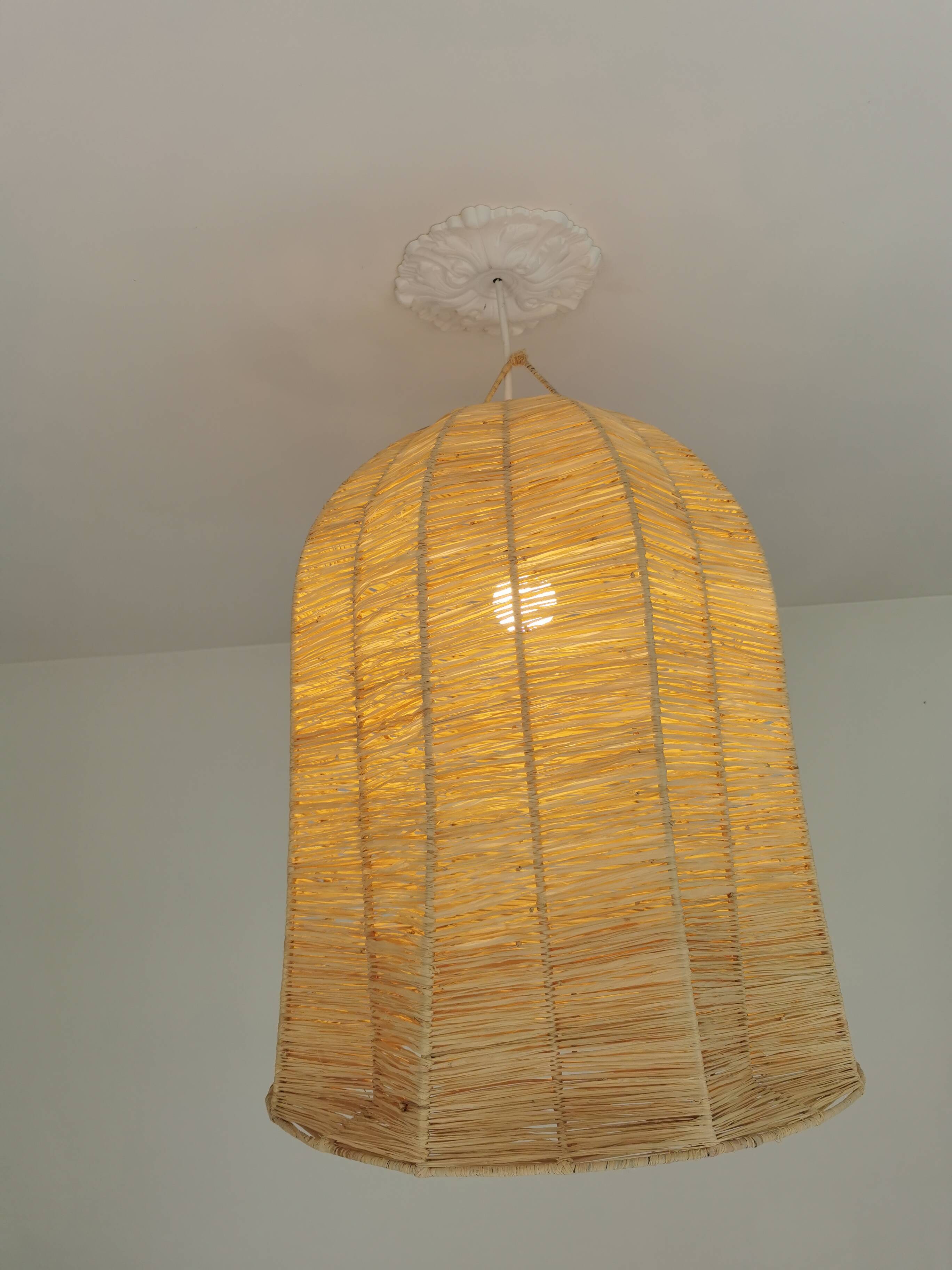 Suspension Gaby in Braided Raffia – 40×50 cm – Handmade in Morocco