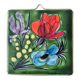 Vintage Vallauris ceramic tile - Floral decoration
