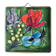 Vintage Vallauris ceramic tile - Floral decoration