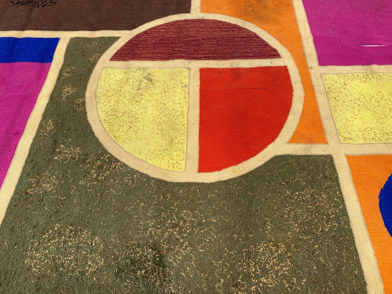 Tapis moderne polonais signé Tufté main 198x360 cm