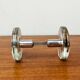 Mid-century modern glass and metal door handle from the space age, Germany, 1960s.