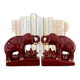Pair of burgundy ceramic “Elephants” bookends