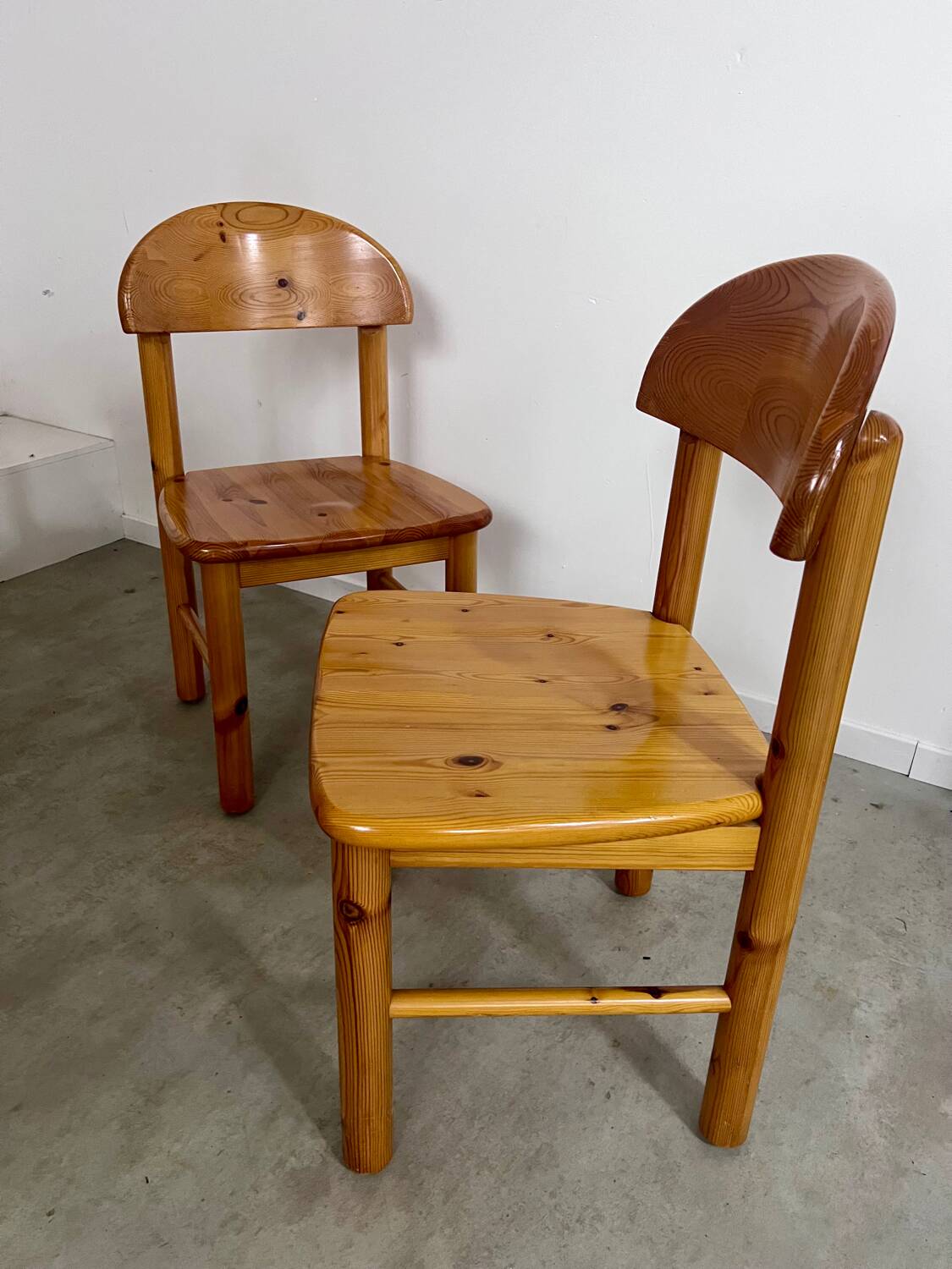 6 old Scandinavian chairs from the 70s solid wood design Reiner Daumiller in solid pine