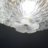 Charming transparent Murano glass leaf ceiling light or chandelier, 1970s