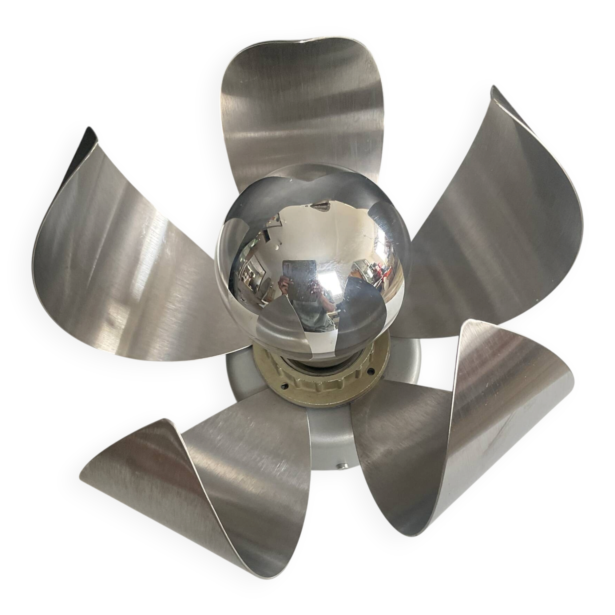 Plafonnier ou applique Lotus vintage en aluminium brossé