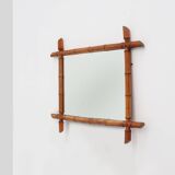20th century rectangular faux bamboo wall mirror, France ca. 1960