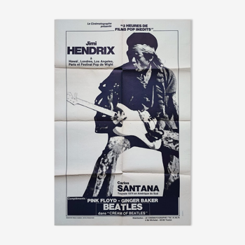 very rare original poster of 1974 Jimi Hendrix Beatles Pink Floyd Ginger Baker