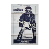 very rare original poster of 1974 Jimi Hendrix Beatles Pink Floyd Ginger Baker