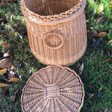 Natural wicker chest from the 70s