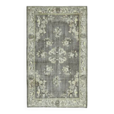 1970s Vintage Turkish Oushak Handmade Wool Cotton Brown Area Rug 151x262