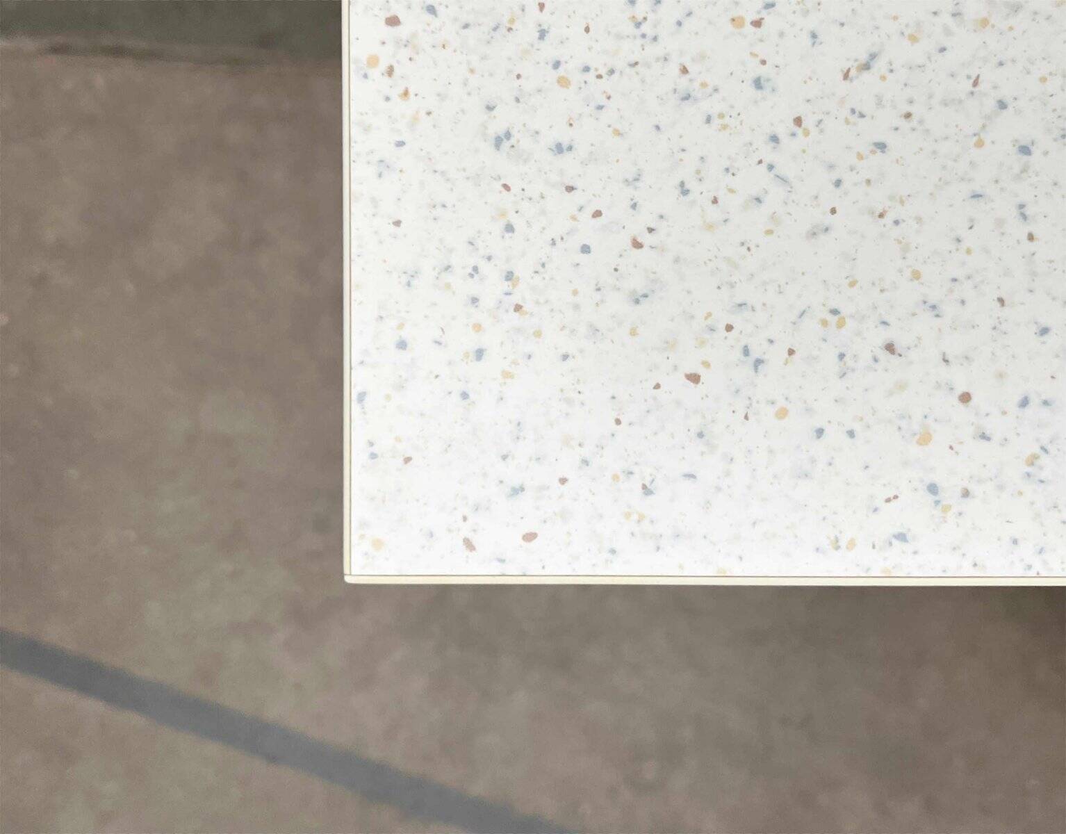 Postmodern Italian vintage dining table with terrazzo-style surface, 1980s.