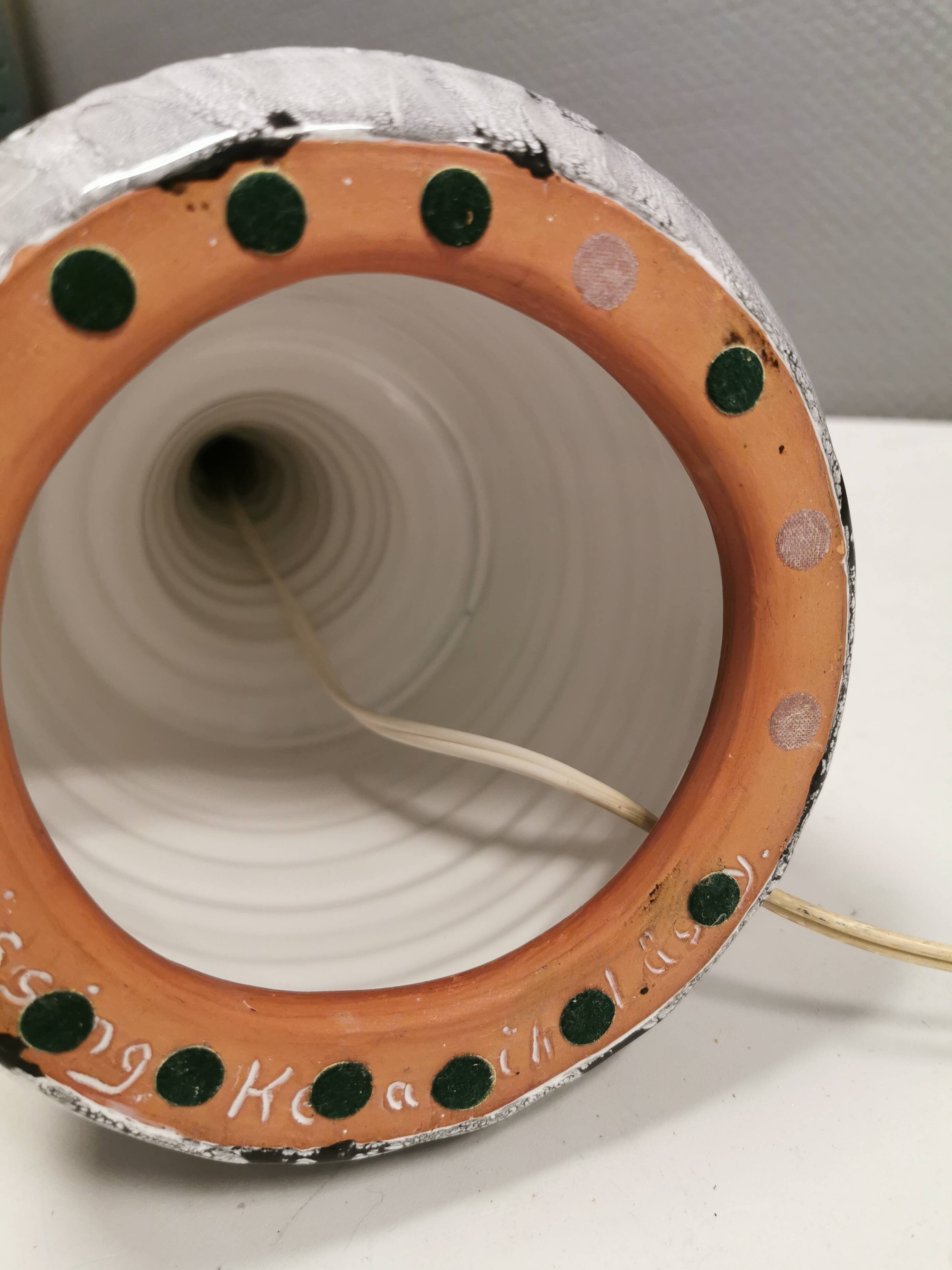 Large floor/table lamp in ceramic, from Danish Dissing ceramic