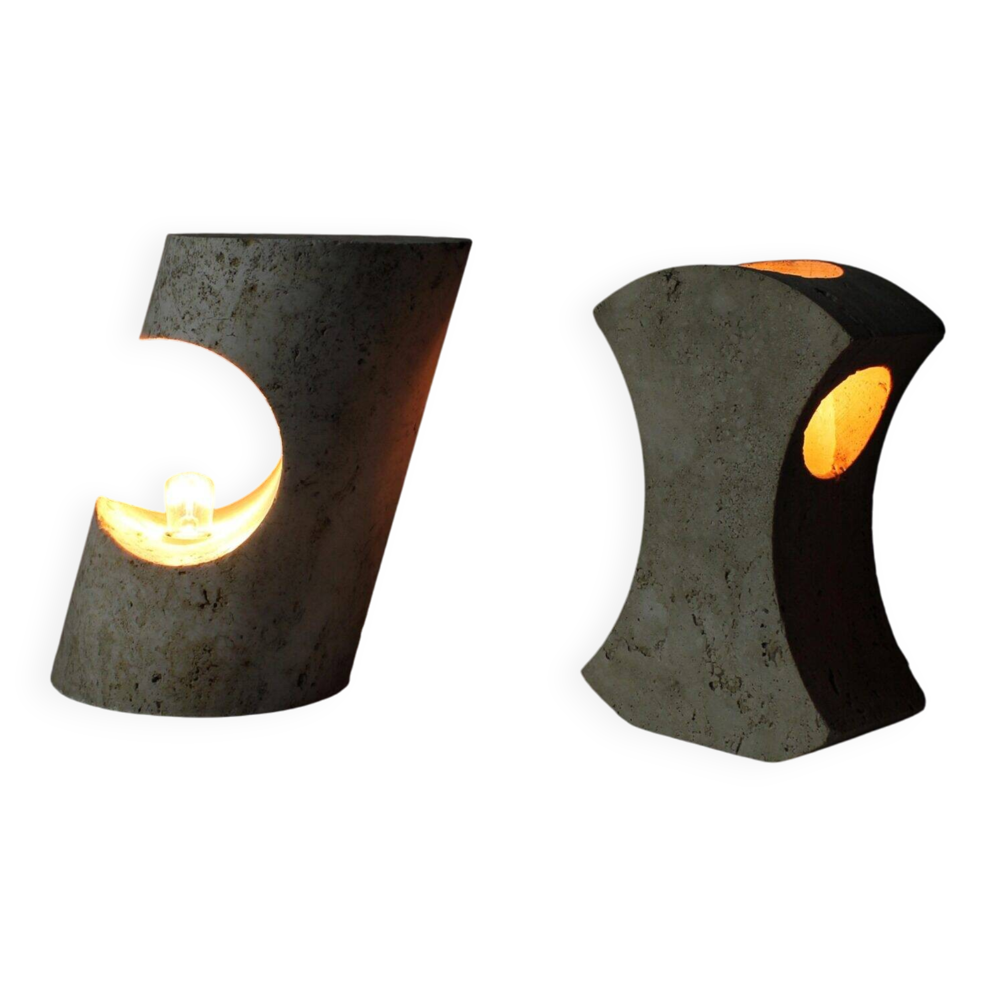 Travertine table lamps by Giuliano Cesari & Enrico Panzeri for Nucleo Sormani, 1971