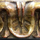 Gold-tinted wooden and stucco rectangular mirror - 1920