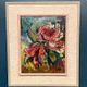Original Swedish Oil on Panel – "Pink Flower" by Owe Wessbohn – Signed – Vintage and Framed – 69 × 51 cm (27.2" × 20.1")