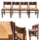 Vintage 1960s solid elm straw chairs