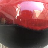 Red enamelled ceramic vase