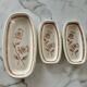 Lot 3 plats céramique vintage chardons