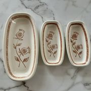 Lot 3 plats céramique vintage chardons