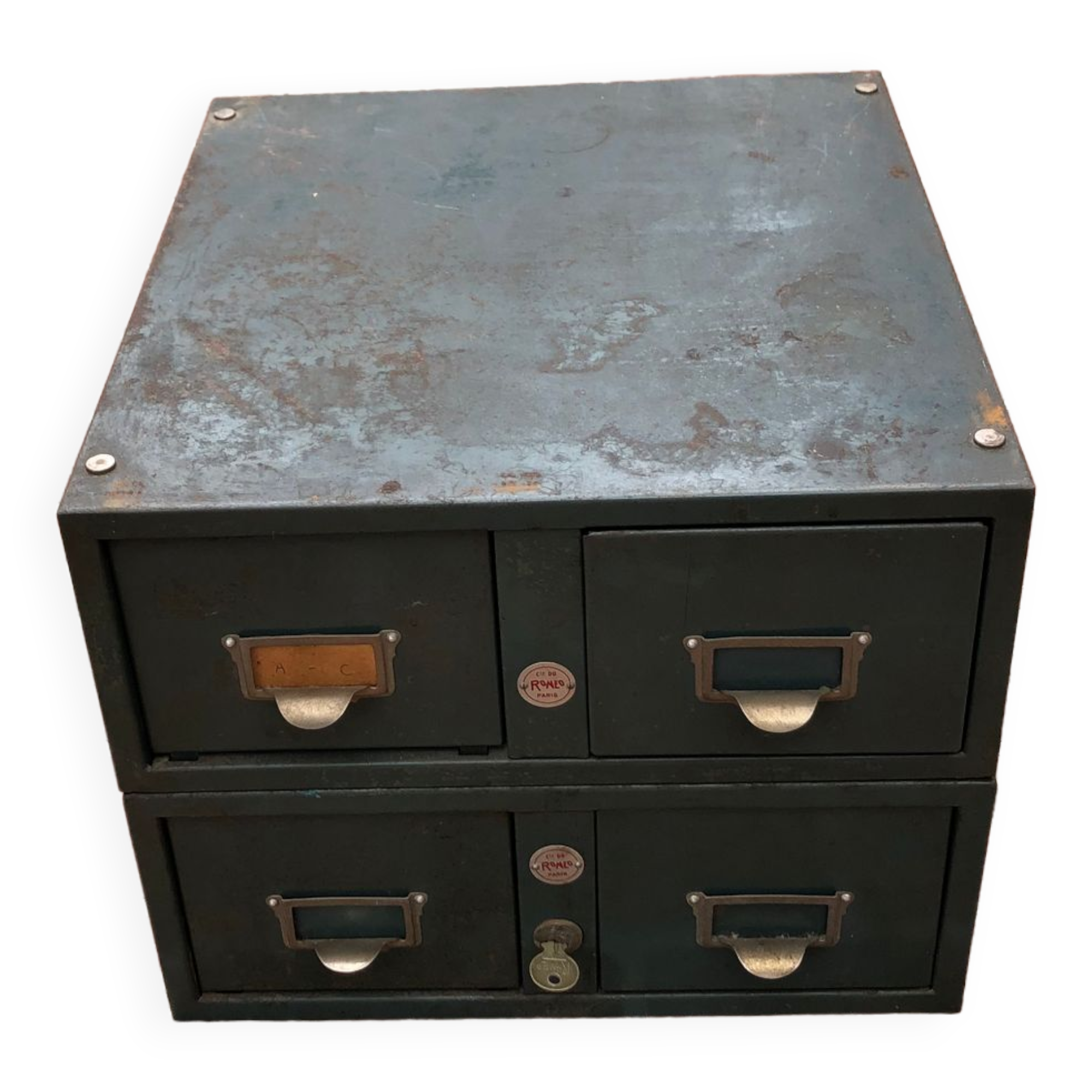 Metal boxes with drawers