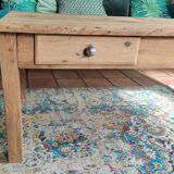 Vintage solid oak farmhouse coffee table 113x64