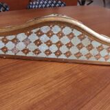 Blue carved wooden shelf