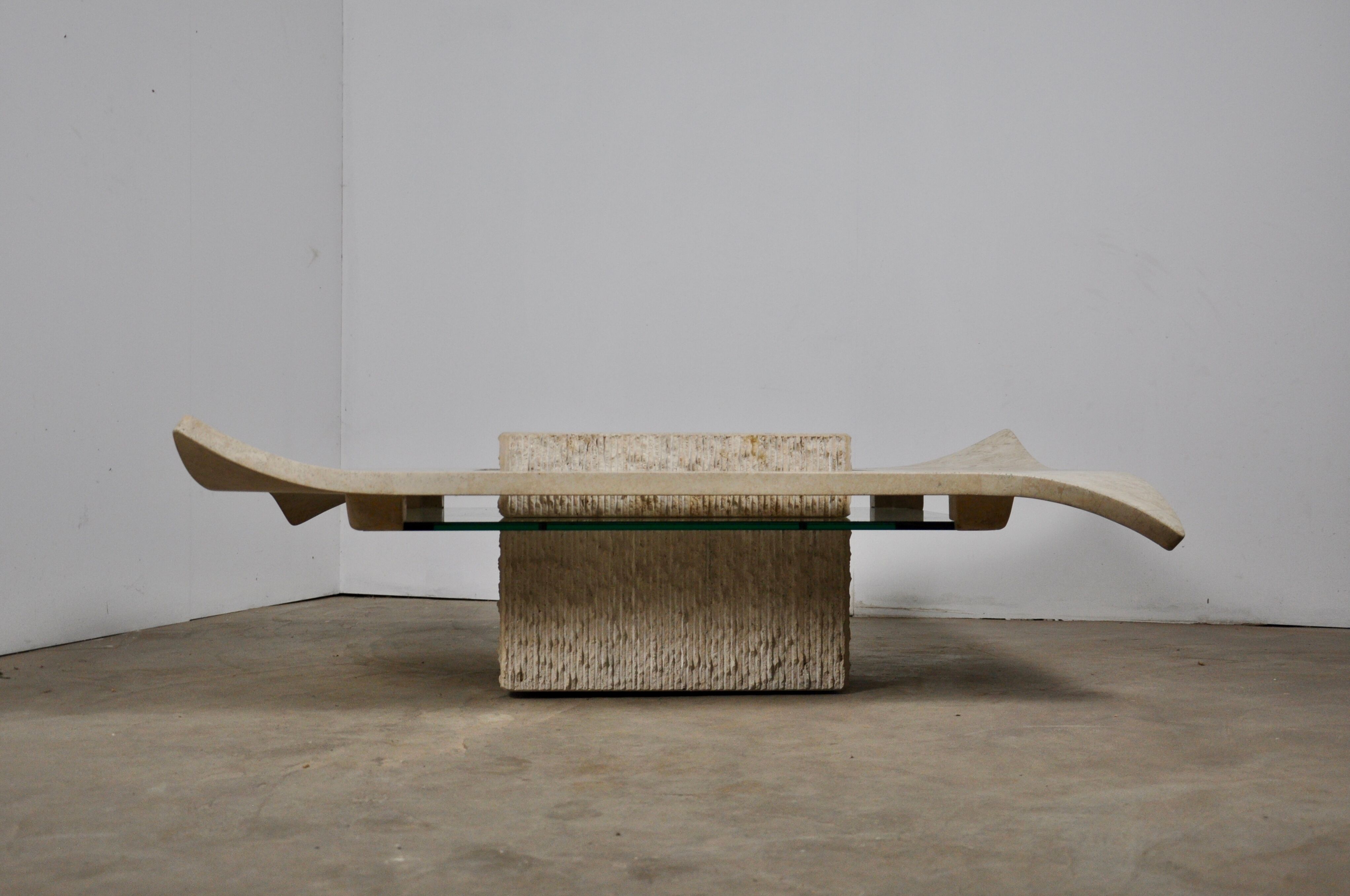 Coffee table in travertin 1980