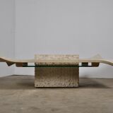 Coffee table in travertin 1980