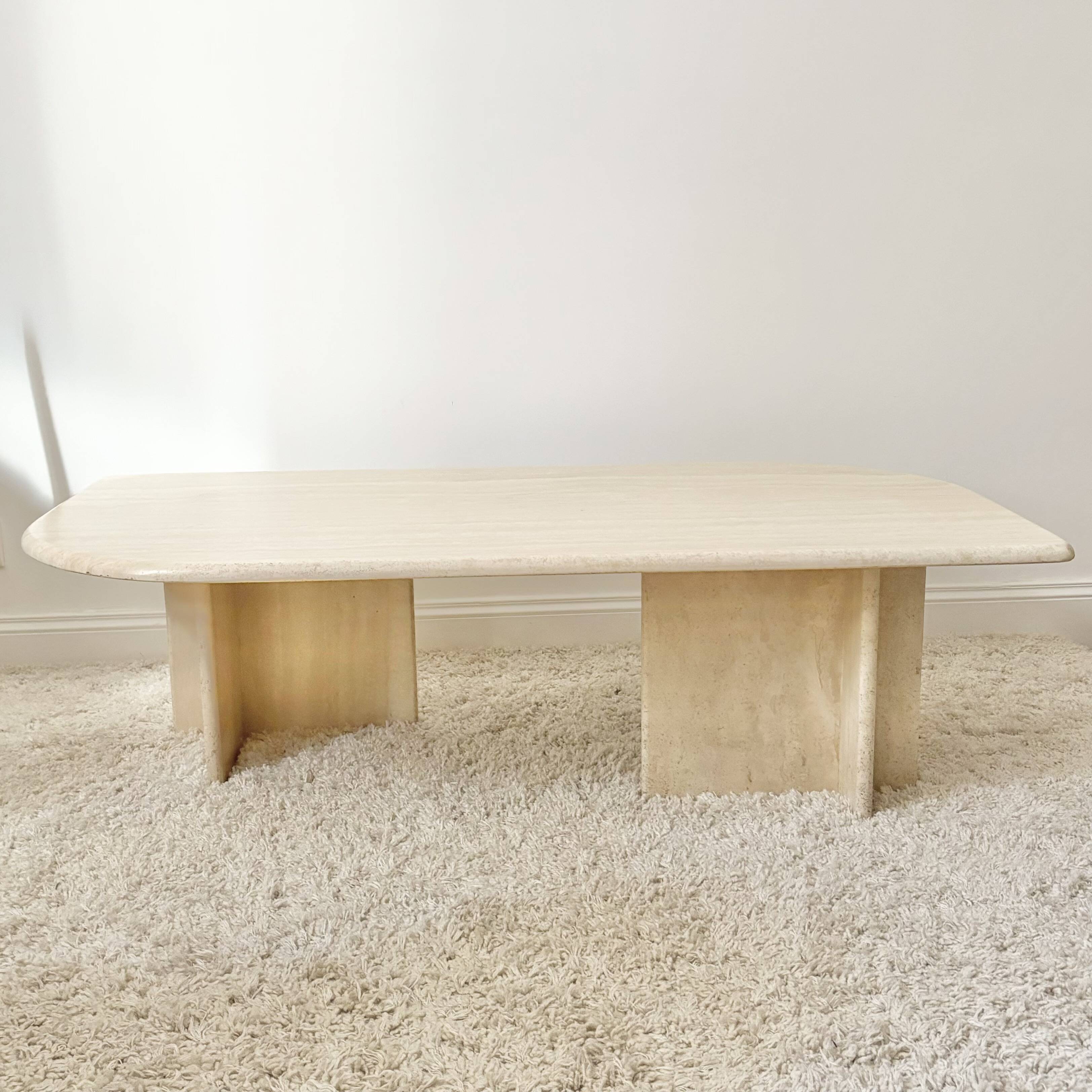 Travertine coffee table (Roche Bobois)