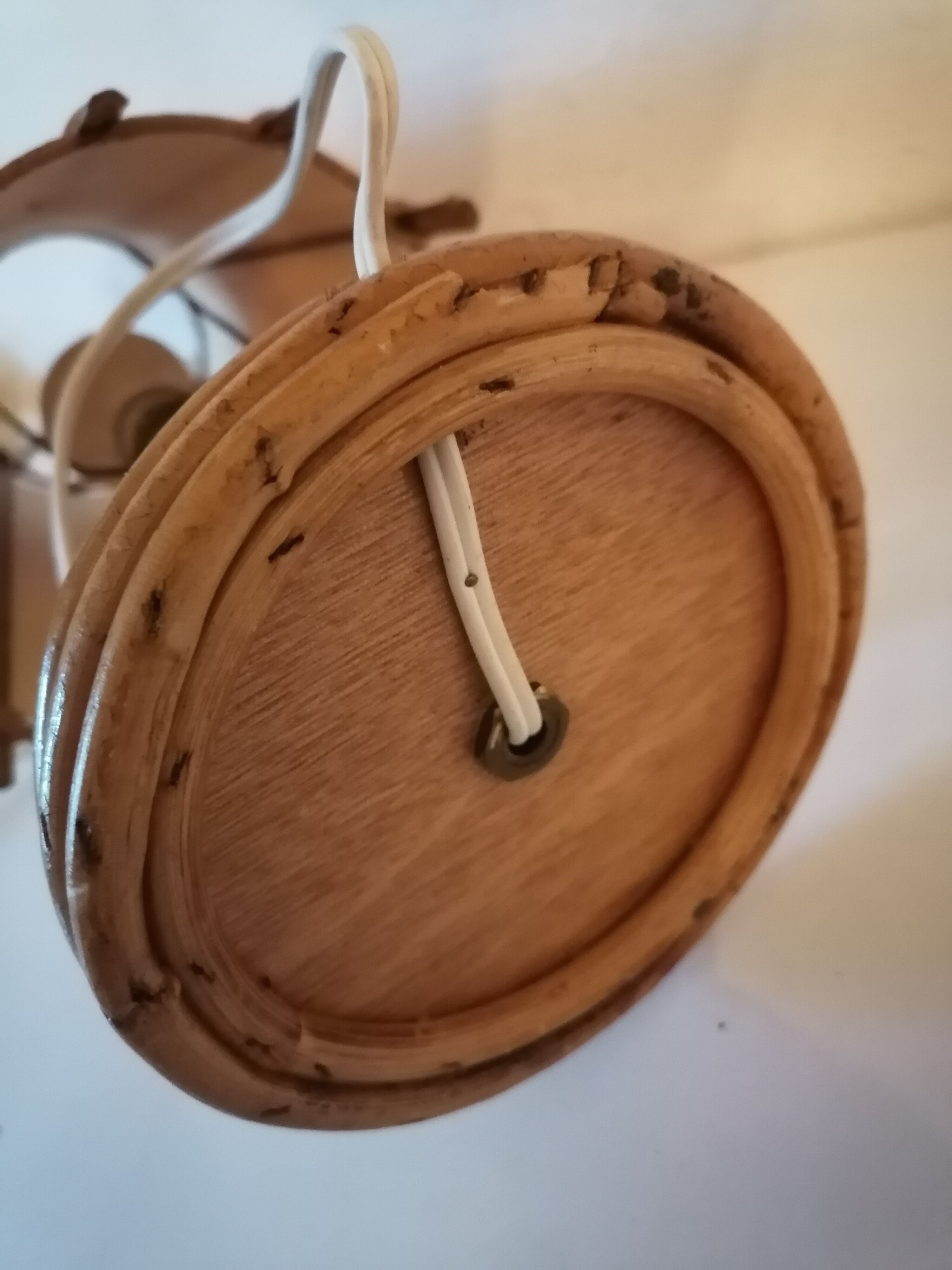 Bedside lamp wicker rattan 1960 1970