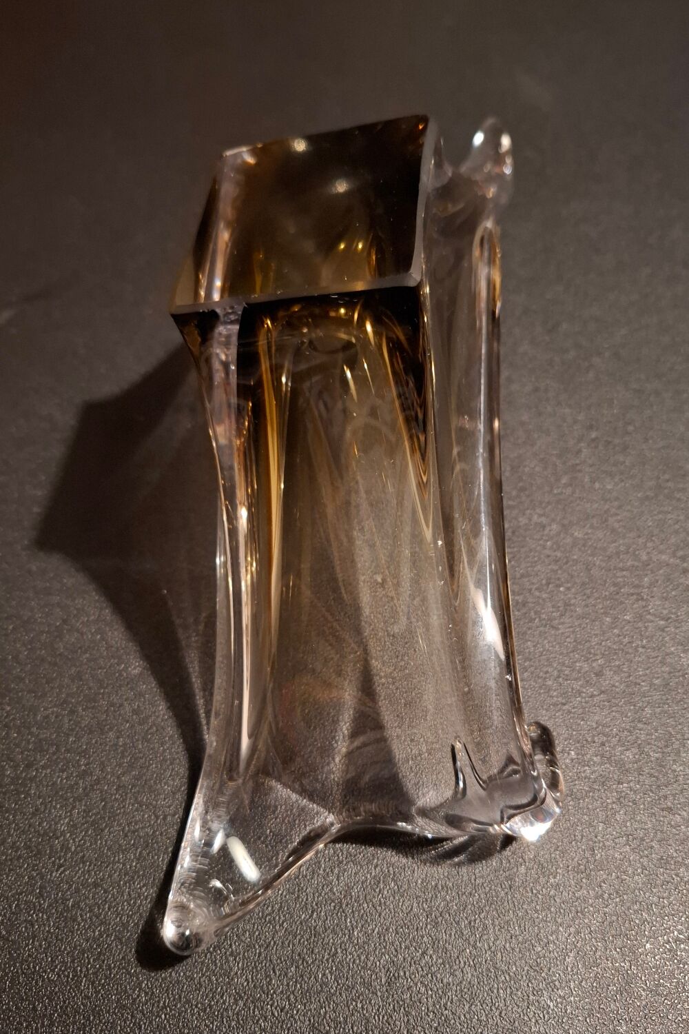 Smoked glass catchall from the seventies.