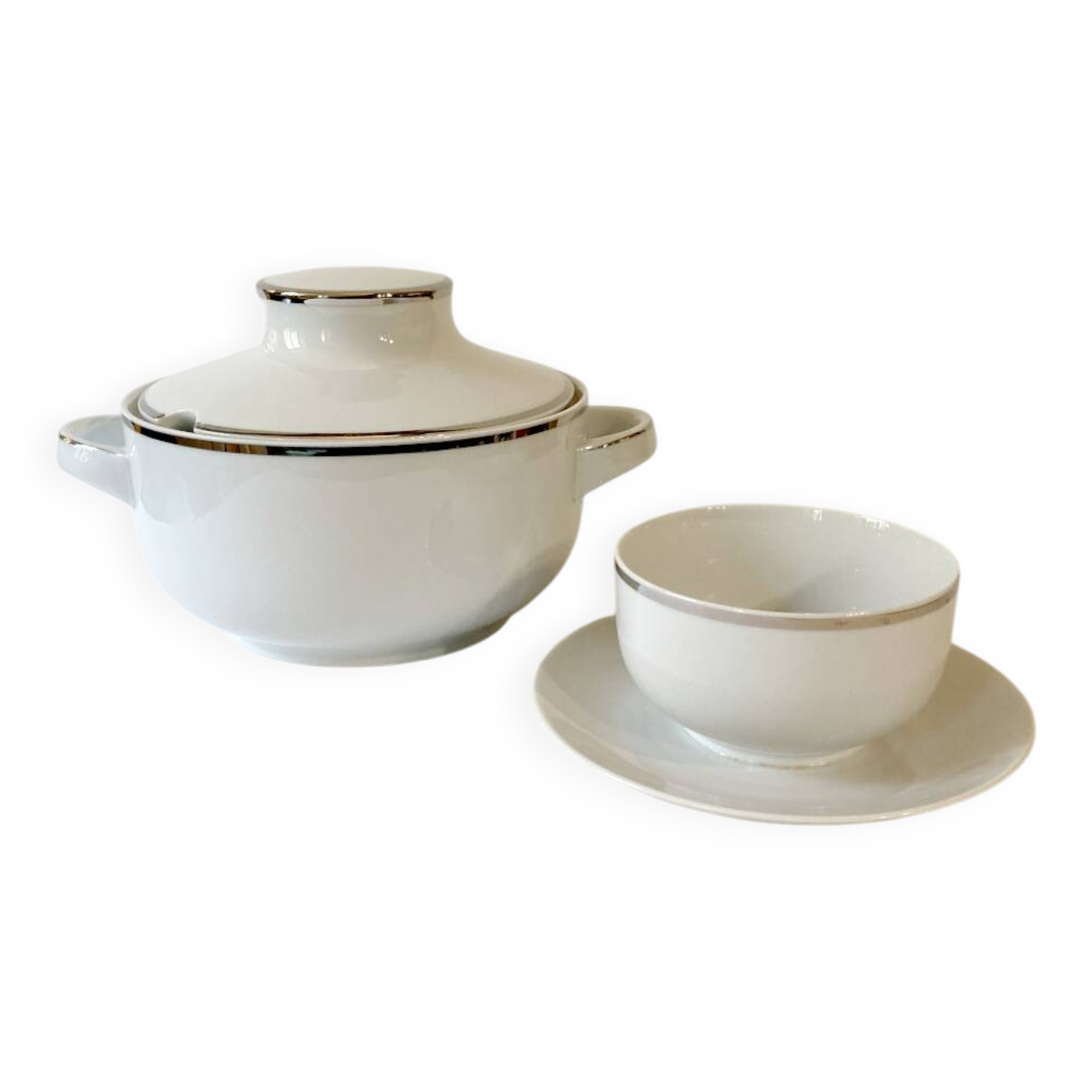Earthenware soup tureen and sauce boat from Winterling, Bavaria