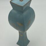 Chinese porcelain vase, cetadon, with gold leaf, Jingdezhen