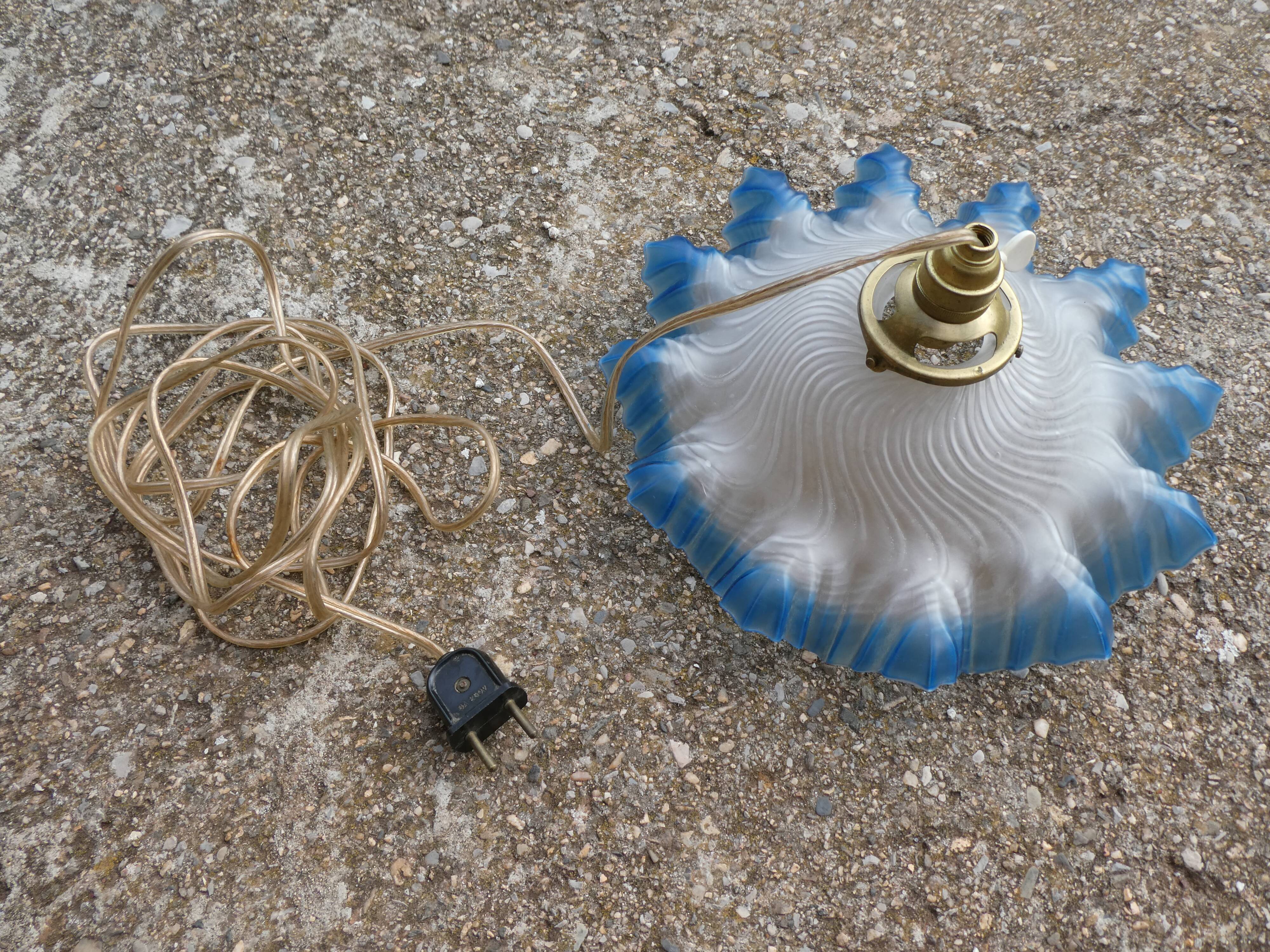 Vintage blue draped glass walkman