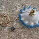 Vintage blue draped glass walkman