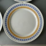 4 assiettes plates Digoin Sarreguemines France, 24 cm
