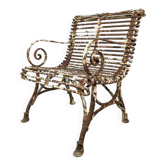 Fauteuil de jardin en fer forgé de la fabrique Saint Sauveur à Arras vers 1870