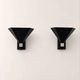 Pair of vintage wall sconces, matte black metal, Italy 1980.