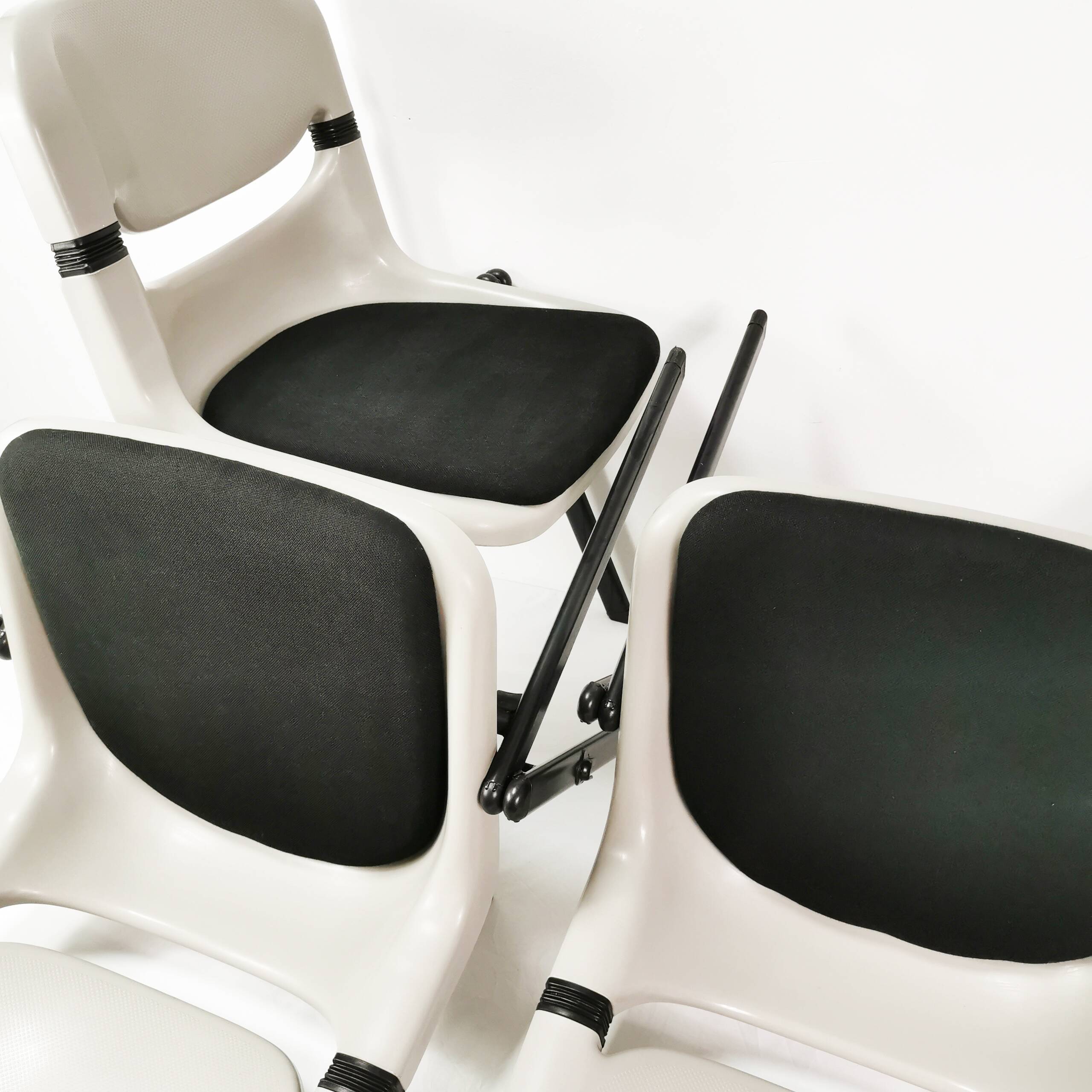 Space age chairs, Vitra Dorsal, designed by G.Piretti & E. Ambas, Italy