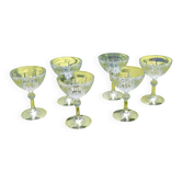 Verre à pied coupe cristal d"Arques vintage lot